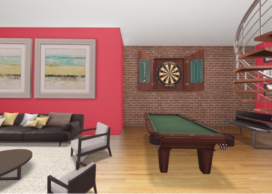 Play and living room Design Rendering