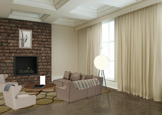 Classy Living Room Design Rendering