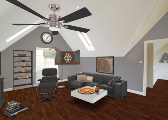 Man Cave - A Place All His Own  Design Rendering