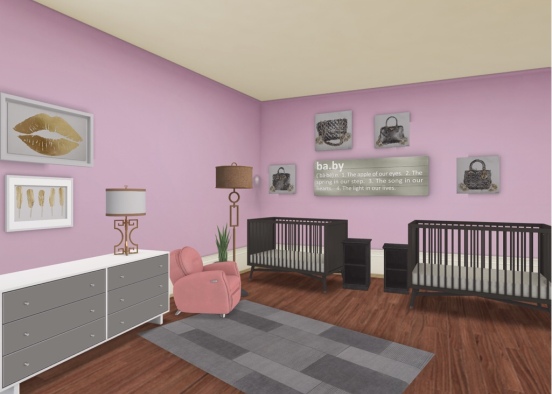 baby girls room Design Rendering