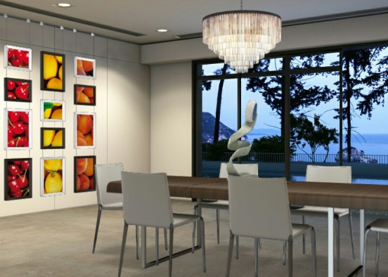 Sala de jantar moderna  Design Rendering