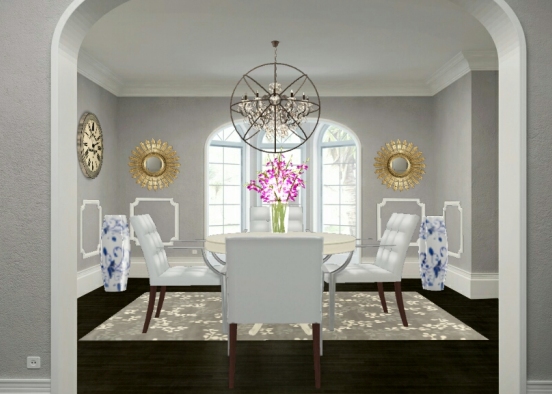 Elegant dining room  Design Rendering