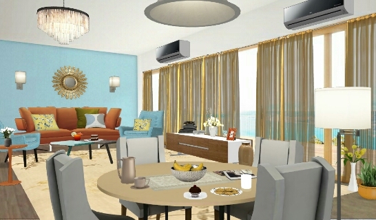Simple dinning room by me 💙💛 Design Rendering