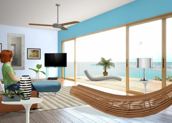 Beachy Living room  Design Rendering
