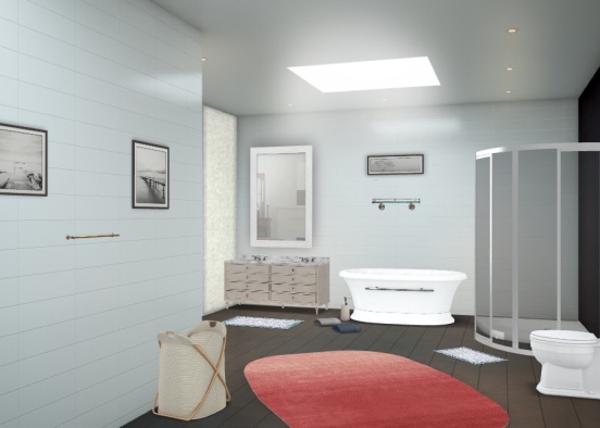 Mod bath room Design Rendering