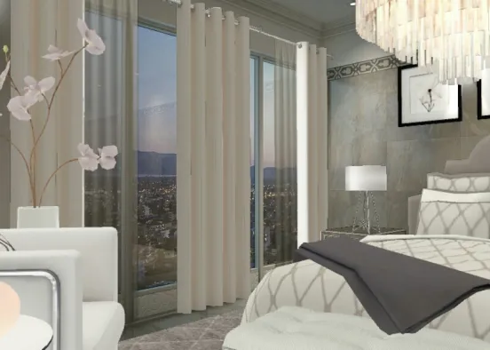 Luxe bedroom Design Rendering