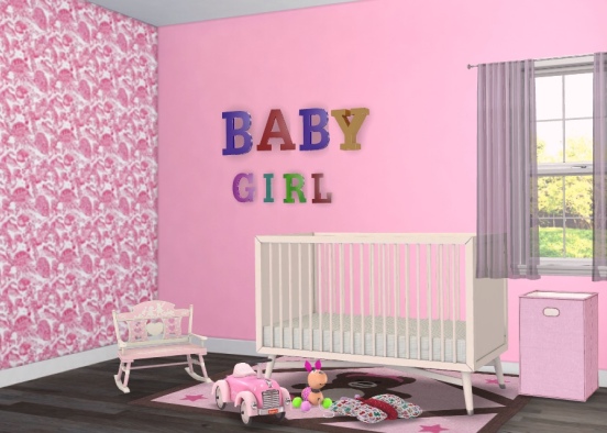 baby girls nursery  Design Rendering