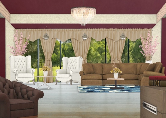 Mansion living room Design Rendering