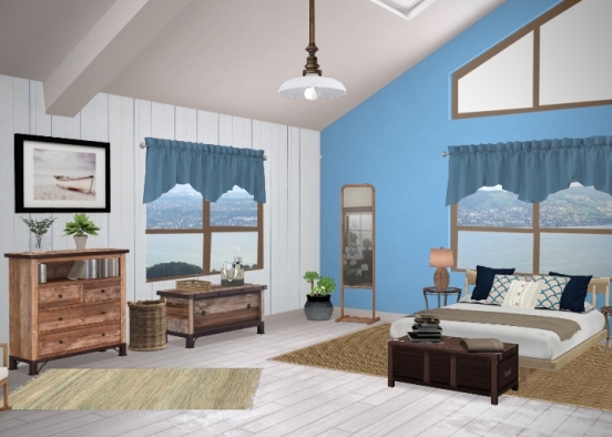 Marine Bedroom  Design Rendering