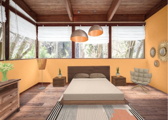 cabin bedroom Design Rendering