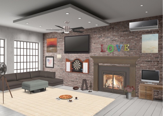 living room for family Design Rendering