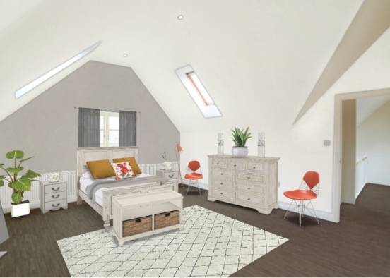flowery master bedroom loft, perfect for guests Design Rendering