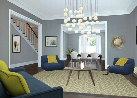 Blue, yellow and gray  Design Rendering