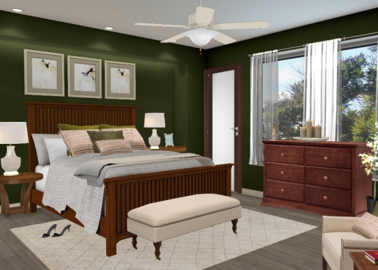 Olive bedroom  Design Rendering