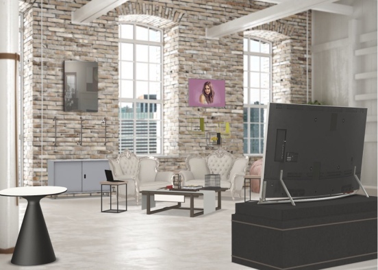 modern nyc living room  Design Rendering