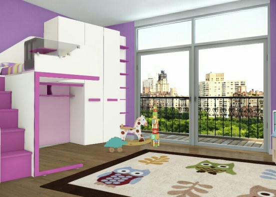 Little girls bedroom Design Rendering