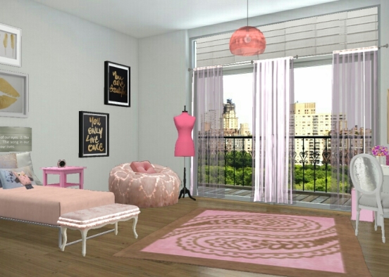 Pink bedroom💖/ Quarto rosa💖 Design Rendering