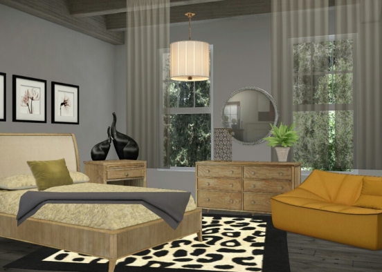 Peaceful bedroom Design Rendering