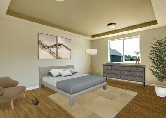 Camera da letto moderna Design Rendering
