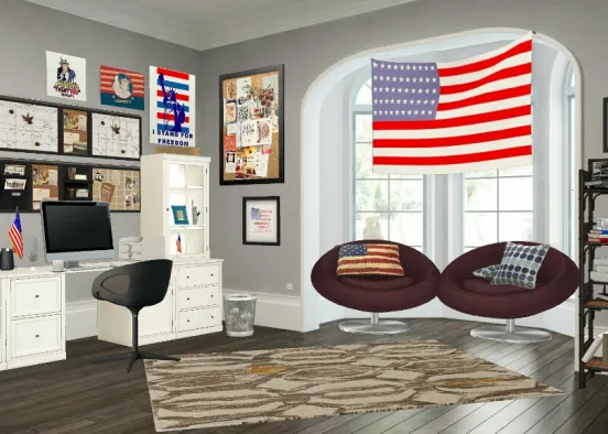 Patriotic Office/Den Design Rendering