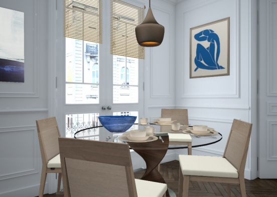 French dinning space Design Rendering