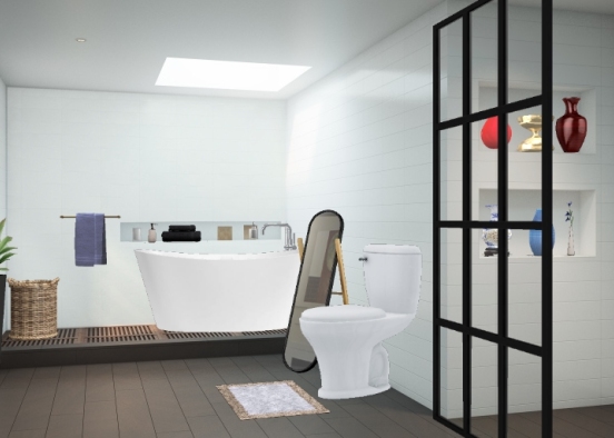 Banheiro simples Design Rendering