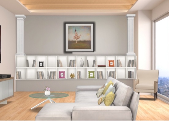 modern living area Design Rendering