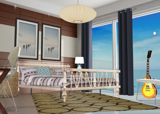 Bedroom along the sea Design Rendering