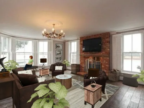 Living Room with touches of Rustic 