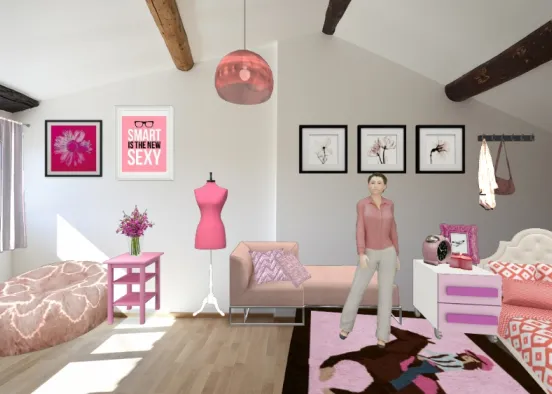 My favorite color for pink was a pink room 💞💓 Design Rendering