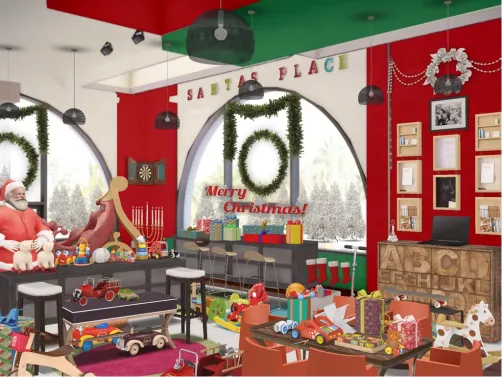 Santa’s Place! Oh my where are all the elves, they are missing! so much to do and so little time to do it. 