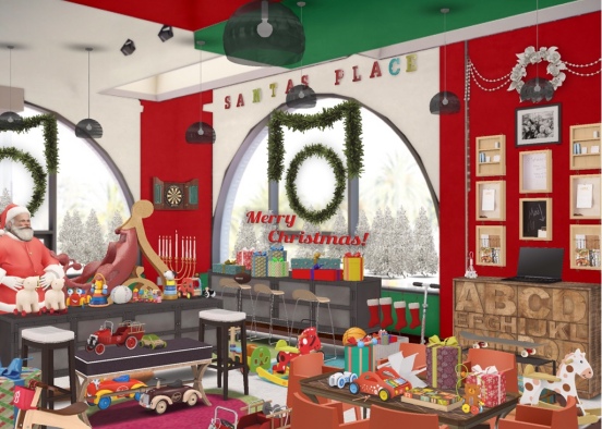 Santa’s Place! Oh my where are all the elves, they are missing! so much to do and so little time to do it.  Design Rendering