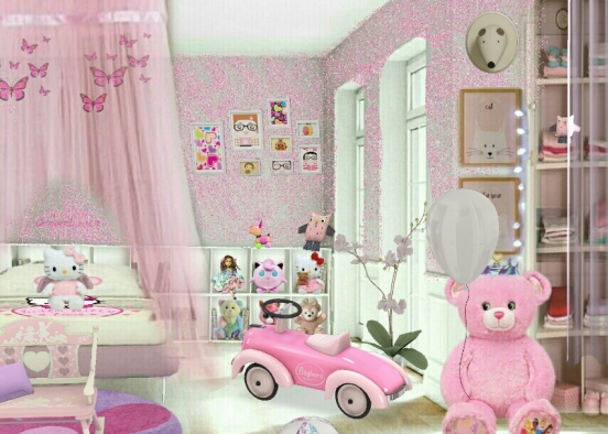 Pink giRl room💎💎 Design Rendering