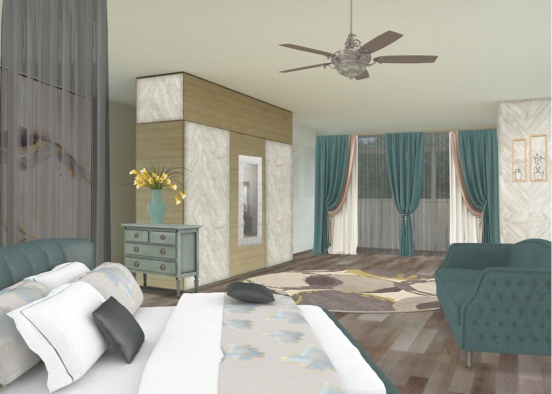 teal and cream Design Rendering