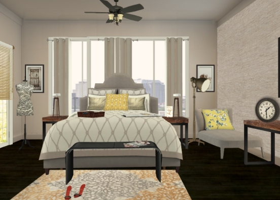 Dakota bedroom yellow Design Rendering