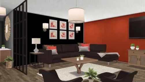  modern comfortable Asia inspired den 