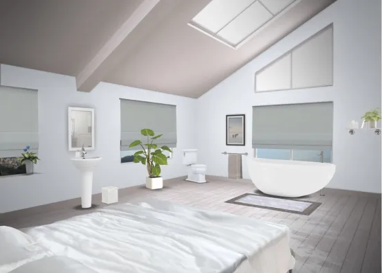 Bed and bath Design Rendering