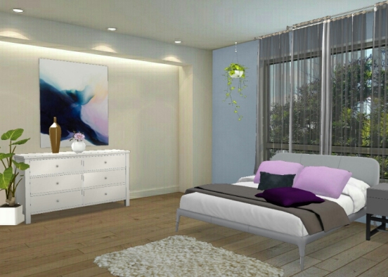 galaxy inspired bedroom Design Rendering