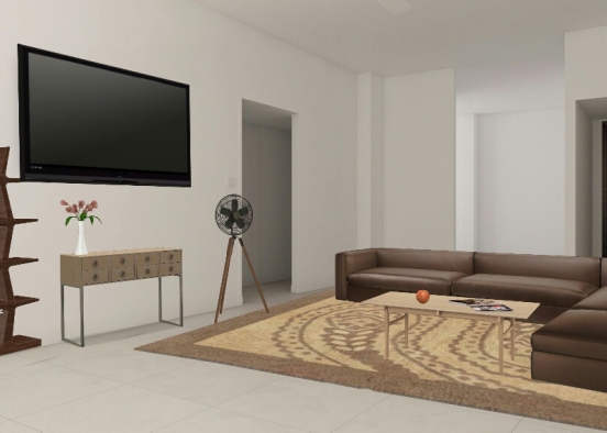 Modern Brown Living room Design Rendering