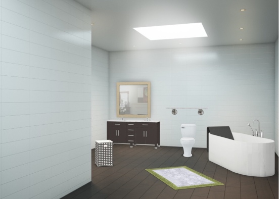 black bathroom  Design Rendering