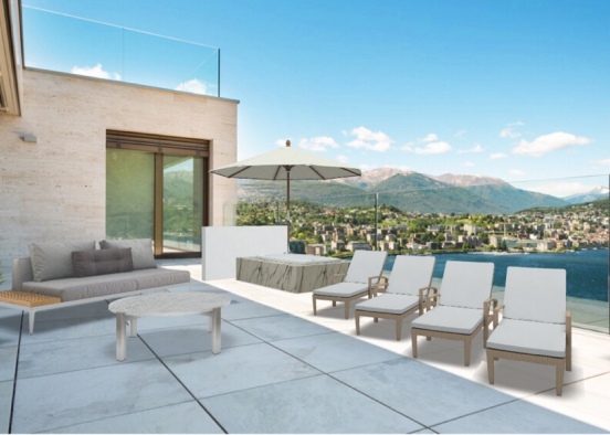beautiful landscape rooftop spa Design Rendering