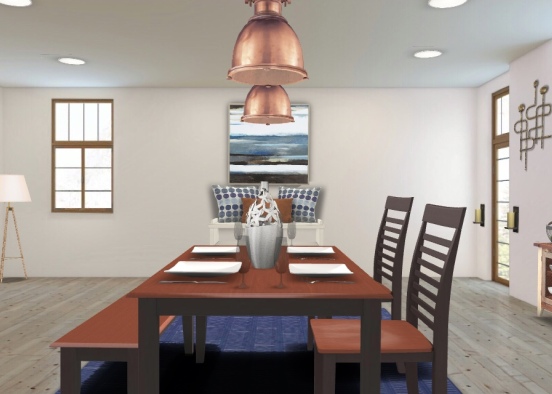 Rustic Dining Room Design Rendering