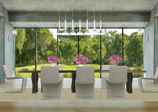 Formal Dining room Design Rendering