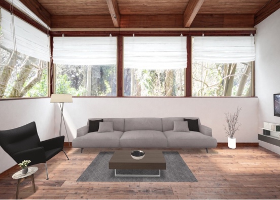 grey living room  Design Rendering