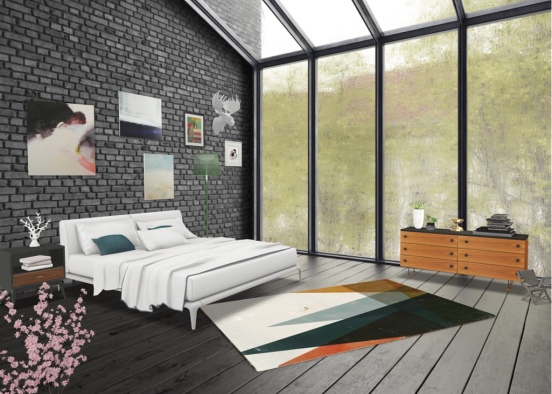 bedroom with view Design Rendering