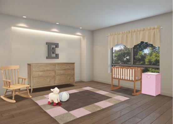 Cute Baby Girl Nursery  Design Rendering