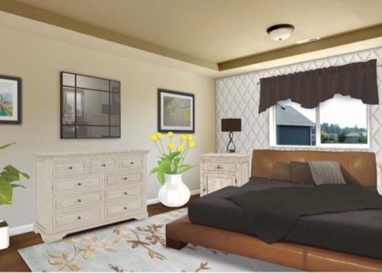 Brown bedroom  Design Rendering
