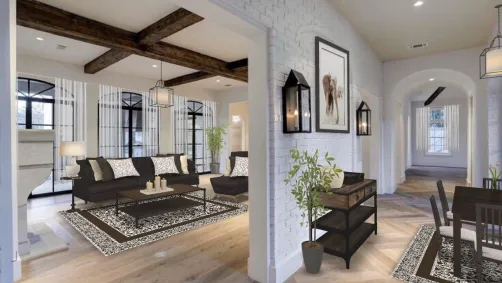 European white brick livingroom 