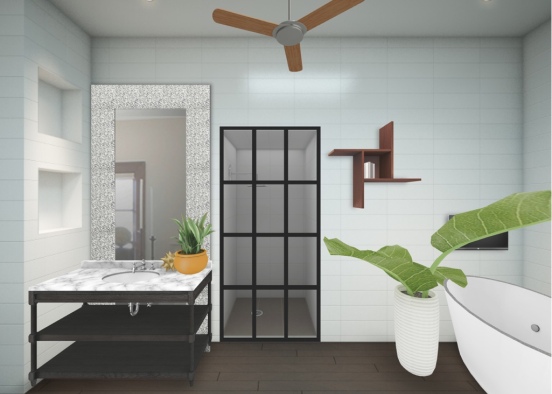 Modernish bathroom Design Rendering
