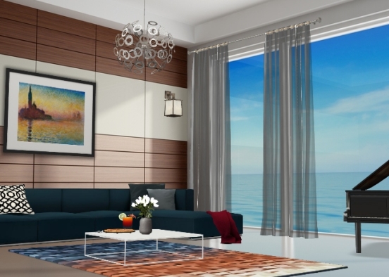 living room modern Design Rendering